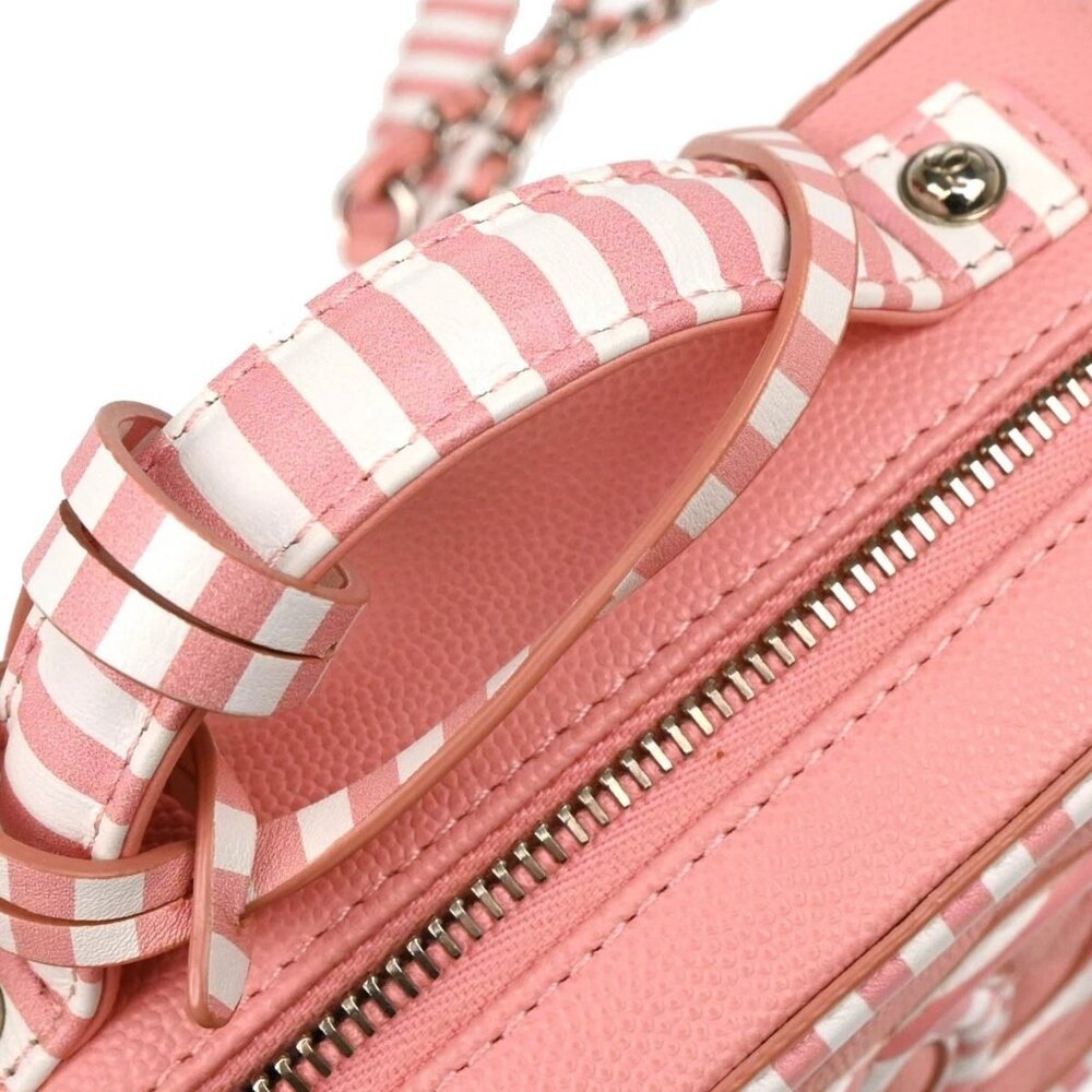 Chanel Pink Calfskin Filigree 2way Vanity Handbag 184728 - Picture 3 of 9